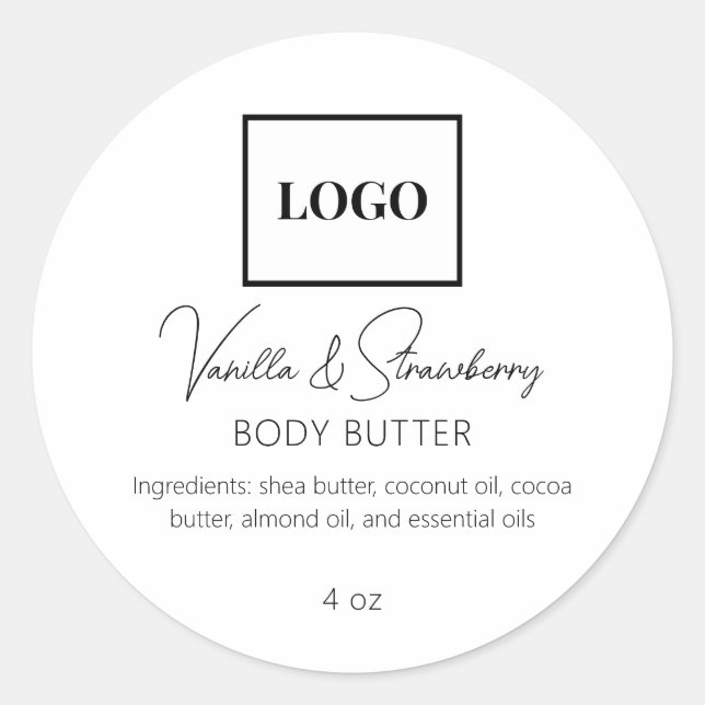 Sticker Rond Ajouter Logo Simple Elegant Beauty Industry (Devant)