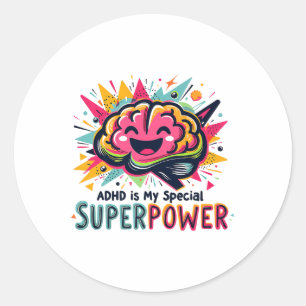 Sticker Rond Ajouter Mon Mois De Sensibilisation Superpower Sup