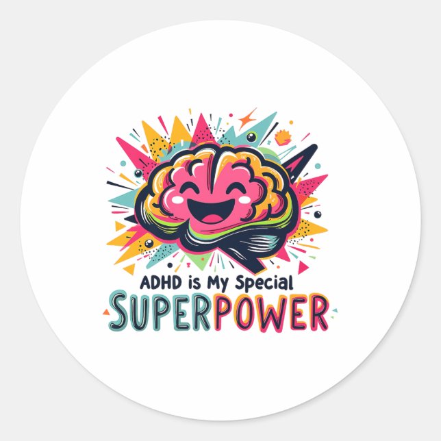 Sticker Rond Ajouter Mon Mois De Sensibilisation Superpower Sup (Devant)