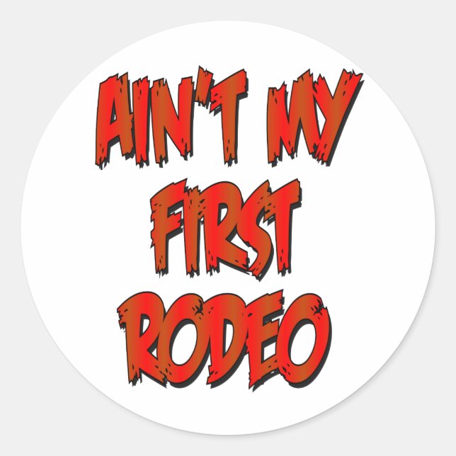 Sticker Rond Ajouter mon premier rodéo (Devant)