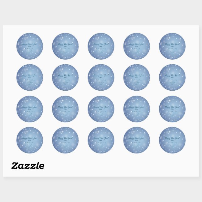 Sticker Rond Ajouter Nom de l'organisation familiale Bonne anné (Feuille)