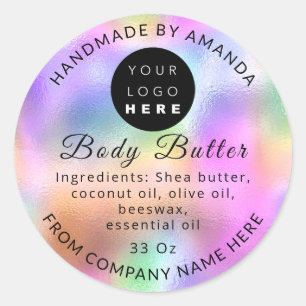 Sticker Rond Ajouter Nom du logo Beurre corporel Cosmétiques Ho