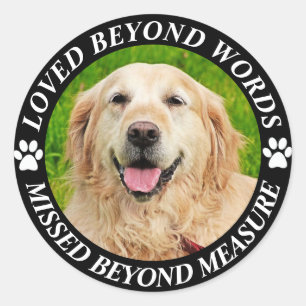 Sticker Rond Ajouter photo et nom Animaux de compagnie Memorial