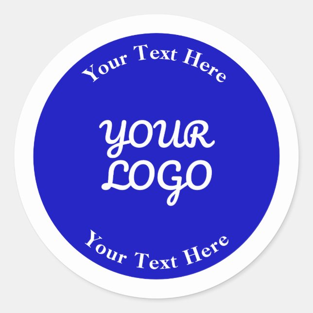 Sticker Rond Ajouter un logo modifiable bleu royal et blanc ave (Devant)
