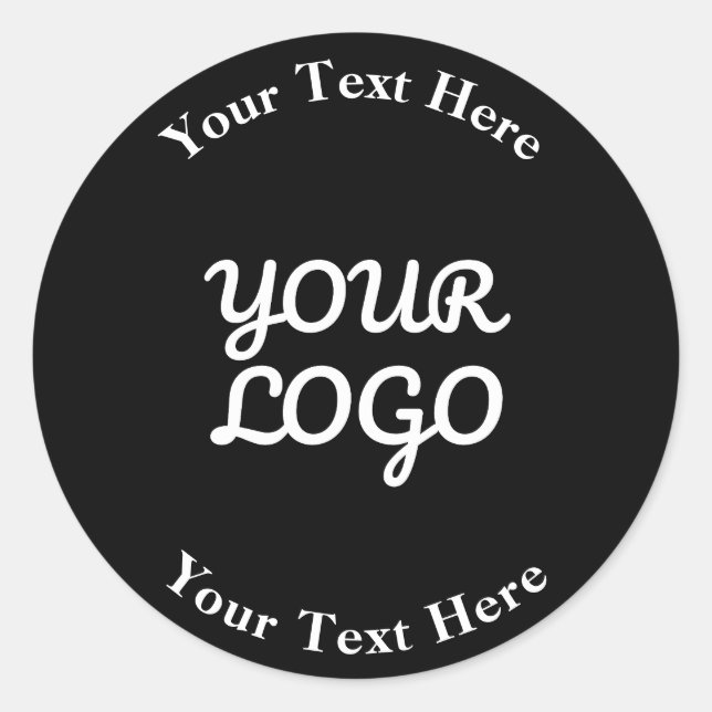 Sticker Rond Ajouter un logo modifiable noir et blanc | Petite  (Devant)