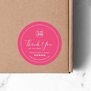 Sticker Rond Ajouter un Merci de logo Laisser un commentaire Co