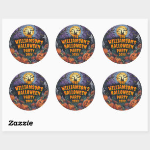 Sticker Rond Ajouter un nom Année Halloween