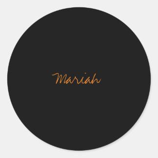 Sticker Rond Ajouter un nom Elegant Creative Classic Handwritin