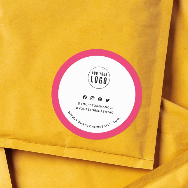 Sticker Rond Ajouter Votre Logo Bordure Personnalisée Social Me (Créateur téléchargé)