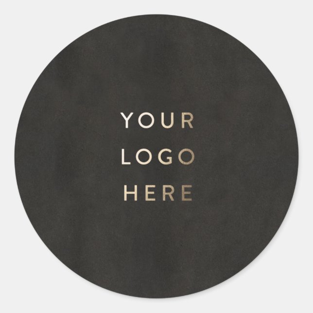 Sticker Rond Ajouter Votre Logo Chalkboard Black Simple Modern (Devant)