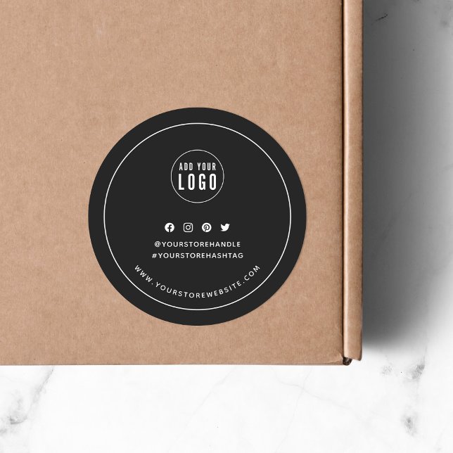 Sticker Rond Ajouter Votre Logo Couleur Personnalisée Social Me (Créateur téléchargé)