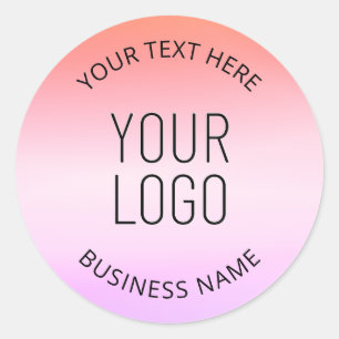 Sticker Rond Ajouter votre logo   Couleurs dégradées du coucher