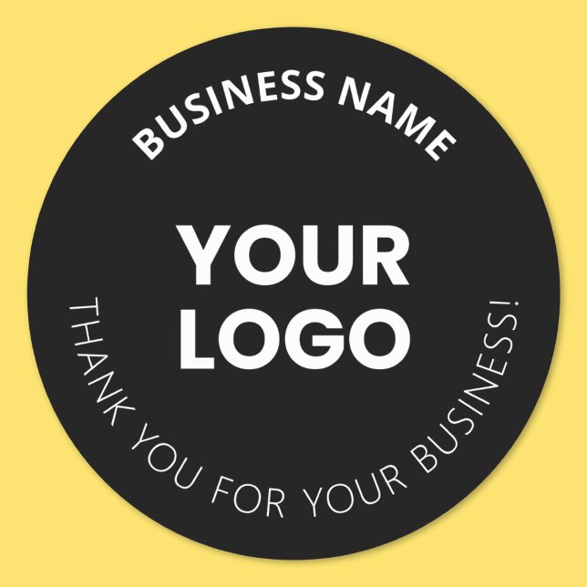 Sticker Rond Ajouter votre logo et un message de Merci modifiab (Créateur téléchargé)