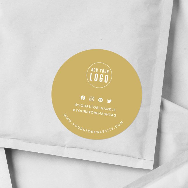 Sticker Rond Ajouter Votre Logo Médias Sociaux Personnalisé Mar (Créateur téléchargé)