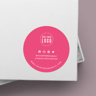 Sticker Rond Ajouter Votre Logo Médias Sociaux Personnalisé Mar