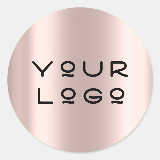Sticker Rond Ajouter Votre Logo Moderne Metallic Minimal Blush  (Devant)