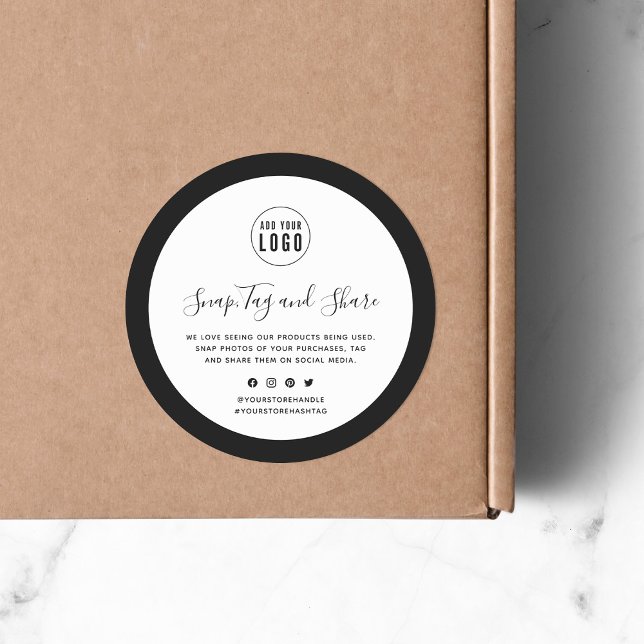 Sticker Rond Ajouter votre logo Modifier la couleur de bordure  (Créateur téléchargé)