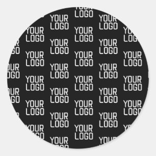 Sticker Rond Ajouter votre logo Répéter Motif Modèle modifiable