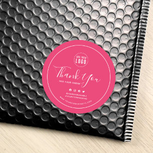 Sticker Rond Ajouter votre logo Social Media Merci Couleur pers