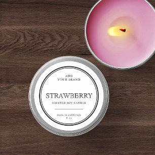 Sticker Rond Ajouter votre marque Classic Black Border Étiquett