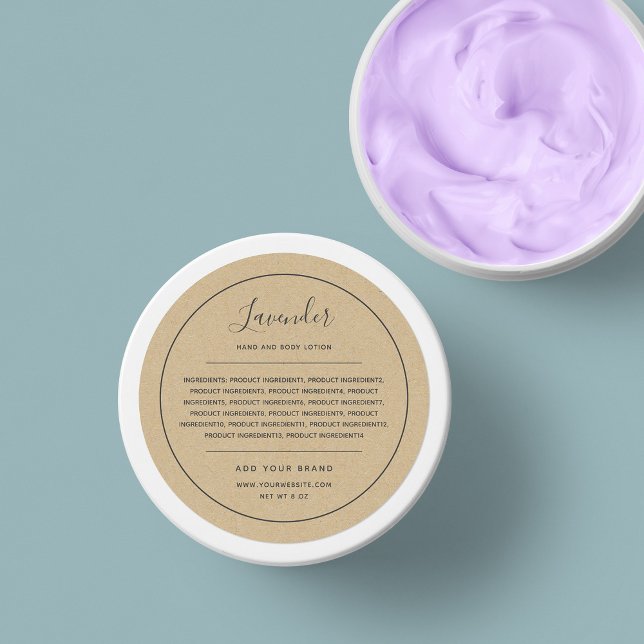 Sticker Rond Ajouter Votre Marque Gris Bordure Ingrédients List (Créateur téléchargé)