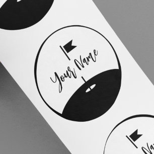 Sticker Rond Ajouter Votre Nom Golf