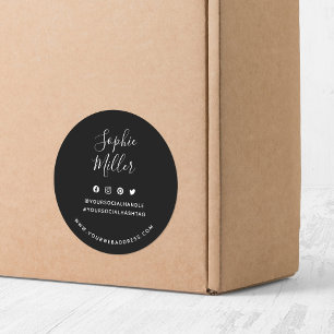 Sticker Rond Ajouter Votre Nom Social Media Custom Color Brandi