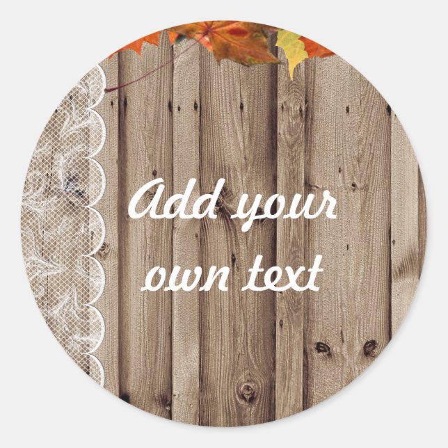 Sticker Rond Ajouter votre propre texte Invitation d'automne (Devant)