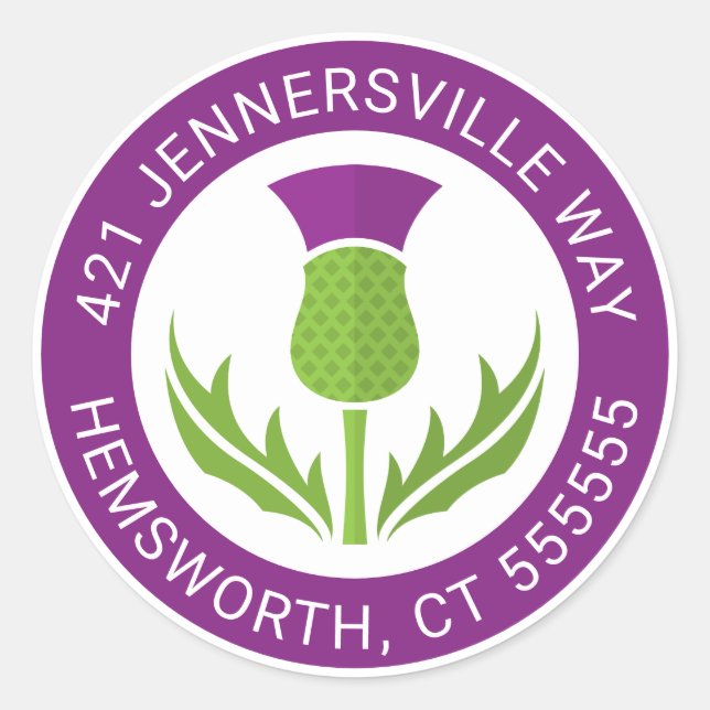 Sticker Rond Ajouter votre texte | Adresse du chardon (Devant)