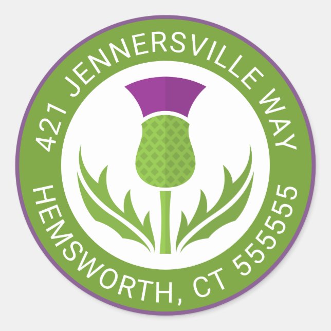 Sticker Rond Ajouter votre texte | Adresse du chardon (Devant)