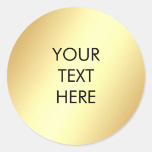 Sticker Rond Ajouter Votre Texte Glamorisant Faux Gold Modèle