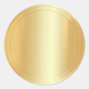 Sticker Rond Ajouter votre texte Gold Look Elegant Modèle Blank