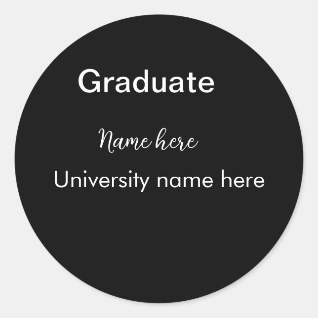 Sticker Rond ajouter votre texte simple diplôme ajouter le nom  (Devant)