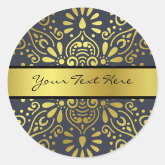 Sticker Rond Ajoutez simplement votre nom | Faux Gold Foil Mand