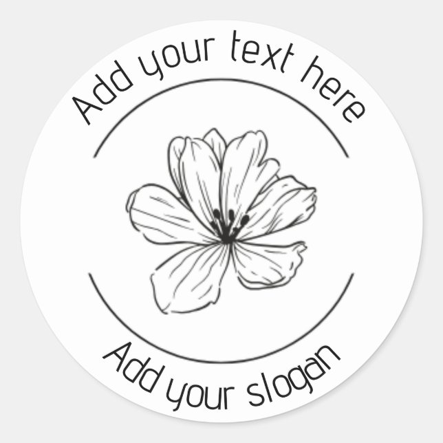 Sticker Rond Ajoutez vos détails sur ce design floral (Devant)