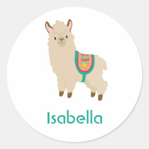 Sticker Rond Ajoutez vos noms nommés de coutume de lama