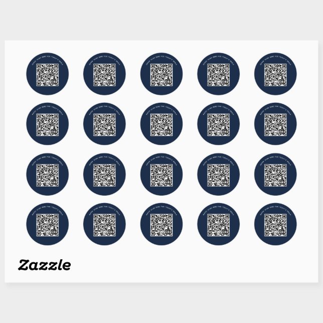 Sticker Rond Ajoutez votre code QR avec message marketing comme (Feuille)