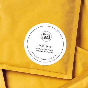 Sticker Rond Ajoutez votre logo Bordure noire Marque des médias