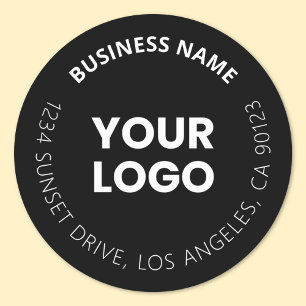 Sticker Rond Ajoutez votre logo et texte circulaire modifiable