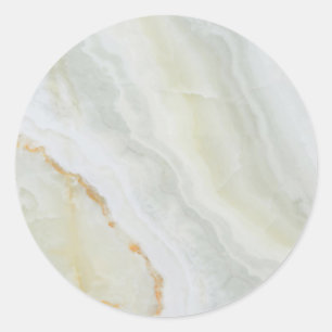 Sticker Rond Ajoutez Votre Logo Marbre Doré Élégant Moderne Cla