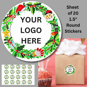 Sticker Rond Ajoutez votre logo sur la couronne de Noël Santa