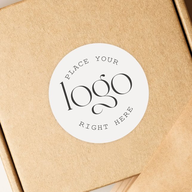 Sticker Rond Ajoutez Votre Propre Logo Commercial Personnalisé  (add your own business logo personalized sticker)