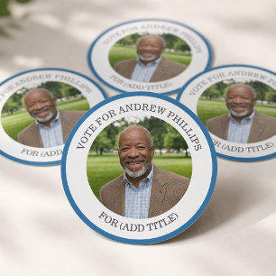 Sticker Rond Ajoutez votre propre photo et titre de campagne él