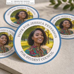 Sticker Rond Ajoutez votre propre photo et titre de campagne él