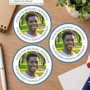 Sticker Rond Ajoutez Votre Propre Photo Président du Conseil de