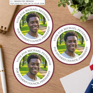 Sticker Rond Ajoutez Votre Propre Photo Président du Conseil de
