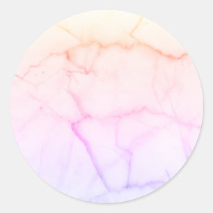 Sticker Rond Ajoutez Votre Texte Aquarelle Pastel Marbre