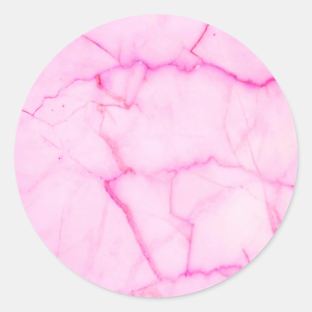 Sticker Rond Ajoutez Votre Texte Marbre Rose Pastel (Devant)