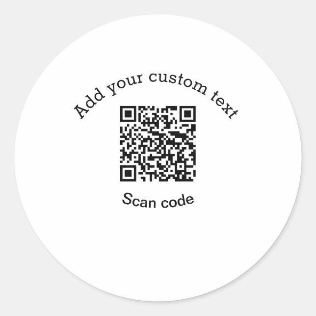 Sticker Rond Ajoutez votre texte personnalisé code QR de numéri (Devant)