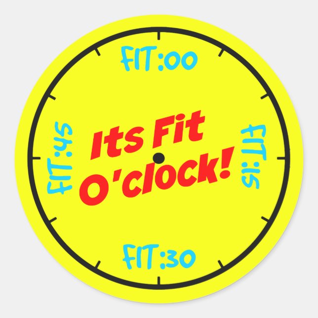 Sticker Rond Ajuster O'clock Lifting Fitness Gains de temps Hor (Devant)